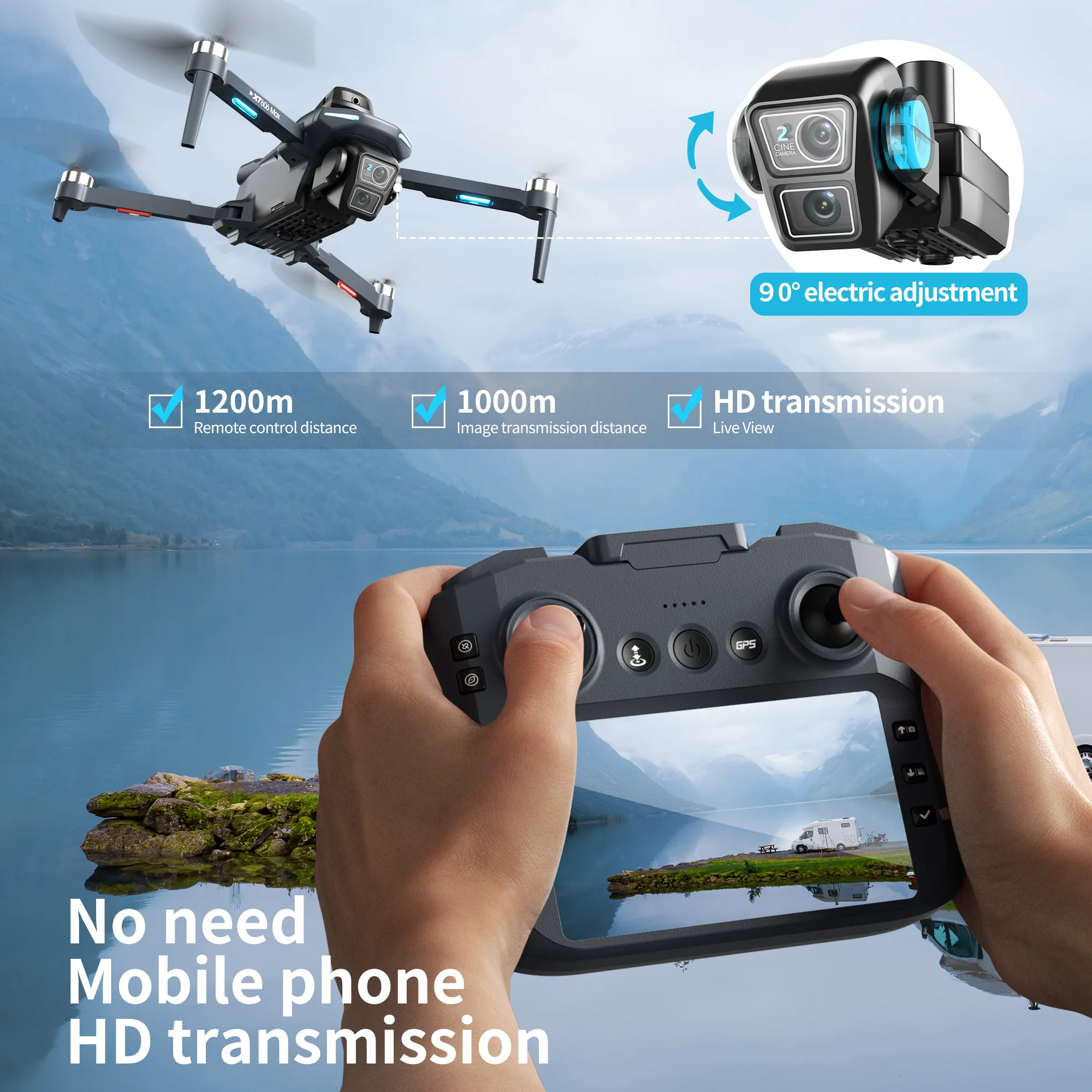 Original XT606 MAX GPS Drone 4 - đánh giá và giá Drone Surveying